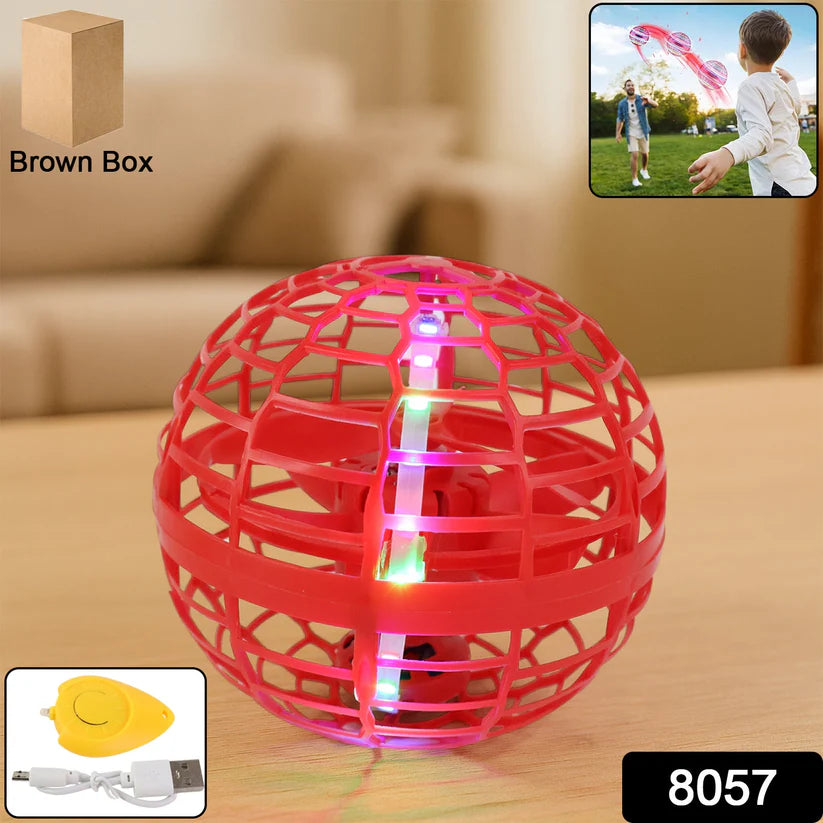 Flying Ball Toys, USB Rechargeable Built-in RGB Lights 360°Rotating Magic Controller